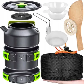 Hrnec TURISTICKÉ NÁDOBÍ SADA HRNCŮ KONVICE PÁNEV HRNEC NA KEMPOVÁNÍ XXL