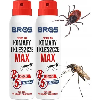 Přípravek proti hmyzu SPREJ BROS MAX NA KLÍŠŤATA A KOMÁRY 25% DEET DO 8H 90 ML SADA - 2 ks