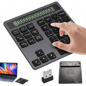 Klávesnice BEZDRÁTOVÁ MINI KLÁVESNICE PRO PC/NOTEBOOK S 34 KLÁVESAMI BLUETOOTH 5.0 2.4G