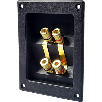 REPRODUKTOROVÁ SVORKOVNICE TERMINÁL 4x banánek pozlacený HQ