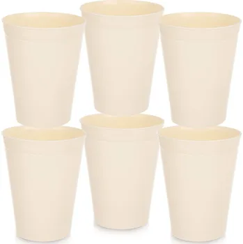 Jednorázové nádobí 6x Plastové kelímky opakovaně použitelné turistické piknikové na nápoje 300 ml