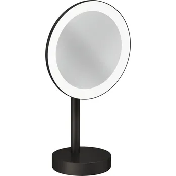 Kludi Vela R kosmetické zrcátko 20.2x35.5 cm kulaté s podsvícením černá 58995N2F