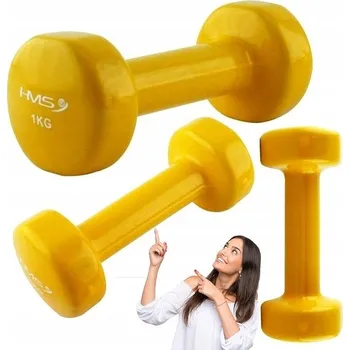 Potažené/pogumované jednoruční činky s pevnou hmotností HMS 1x 1 kg