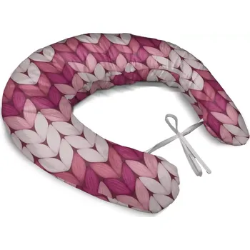 Polštář Sablio Těhotenský polštář Tříbarevné růžové pletení