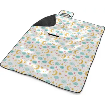 deka Sablio Plážová deka Měsíc a modré mráčky: 200x140 cm