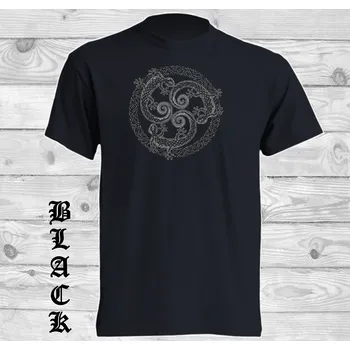 panske-levne-bavlnene-tricko-potisk-keltske-jesterky Barva: Black -černá, velikost: 4XL