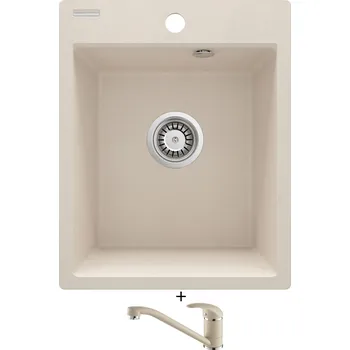 Granitový dřez Granitový dřez SET Deante CORIO ZRC 5103 béžová + Aquastone AQ 2561 béžová