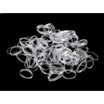 Náramek Malé gumičky do vlasů tranparentní / na balení, střední, transparent