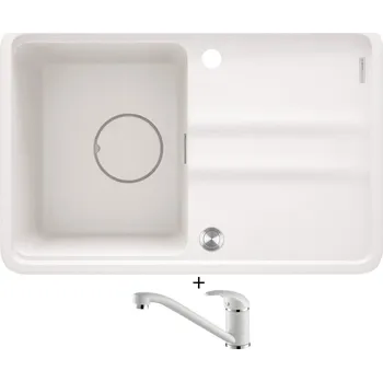 Granitový dřez Granitový dřez SET Deante MOMI ZKM A11A bílá + Aquastone AQ 2561 bílá