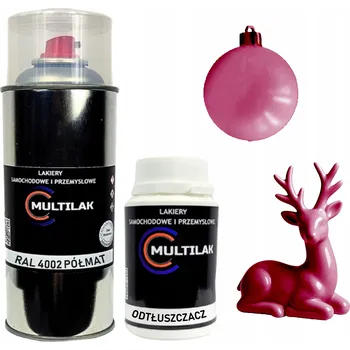 Barva ve spreji Lak ve spreji na figurky, skleněné a keramické ozdoby RAL 4002 POLOMAT