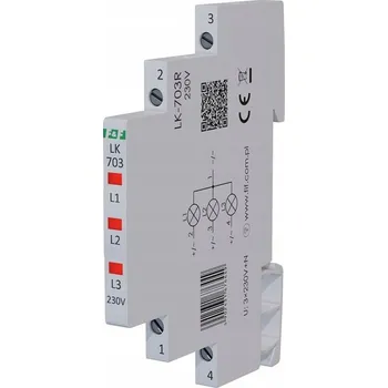 Jistič F&F LK-703R KONTROLKA SIGNALIZAČNÍ SLIM 6mm 3x230V AC 3 ČERVENÉ
