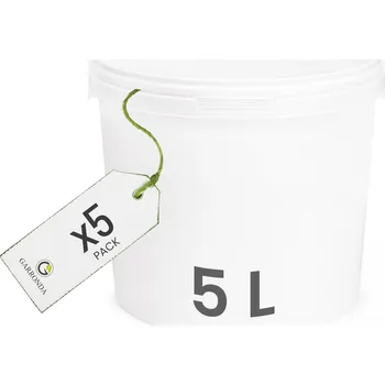 Dóza na potraviny Kbelík s víkem 5x 5 L plastový GARRONDA Atest, bílý