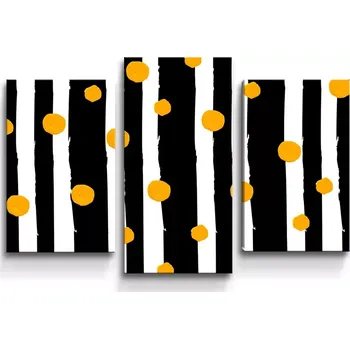 Obraz Sablio Obraz - 3-dílný Pruhy a puntíky - 75x50 cm