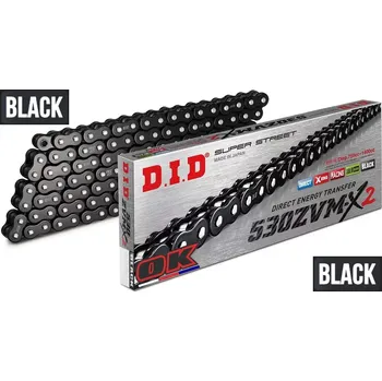 Řetězová sada pro motocykl D.I.D (Japonsko) Řetěz DID 530ZVM-X2 BLACK Raven Edition - X-ring - 116 článků