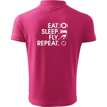 Pánská košile Eat sleep fly repeat - skoky na lyžích - Polokošile pánská Pique Polo 203 - 5XL ( Purpurová )