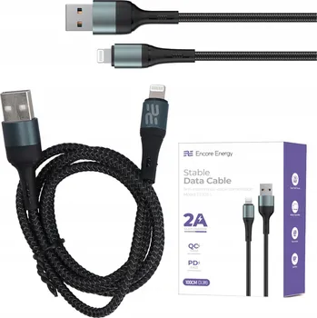 Datový kabel Rychlý USB-A Lightning kabel QC PD pro nabíjení a data 1m Encore Energy