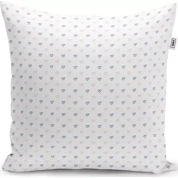 Polštář Sablio Polštář Srdíčka na bílé - 40x40 cm