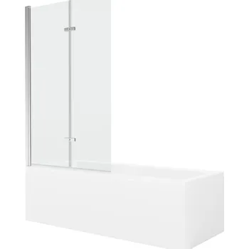 Vanová zástěna MEXEN/S - Cubik obdélníková vana 160 x 70 cm s panelem + vanová zástěna 100, transparent, chrom 550316070X9210020100