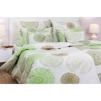 Povlečení Krepové povlečení - Magic světle zelený - na plast. knoflíky