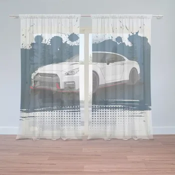 Záclona Sablio Záclony Nissan GTR 35 Modrý: 2ks 150x250cm