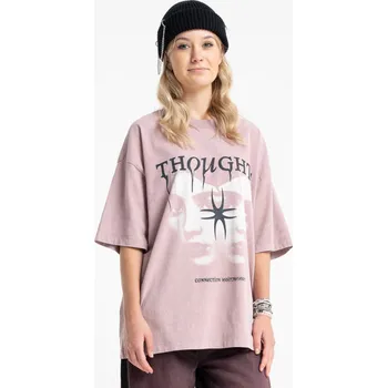 Dívčí tričko Reporter Young | Dívčí růžové tričko LOOSE s potiskem „THOUGHTS“ - Barva RŮŽOVÁ, Velikost 152 253-0440G-48-640-1