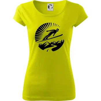 Skokan černý v kruhu - Dámské triko Pure - XS ( Limetková )