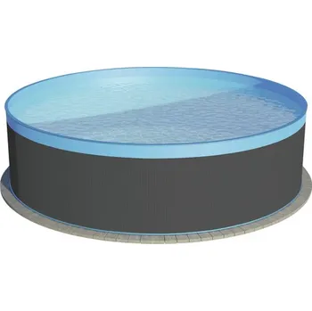 Bazén Nadzemní bazén rámový antracitový Planet Pool Ø 550 x 120 cm s pískovou filtrací, žebříkem, skimerem, filtračním pískem a připojovací hadicí