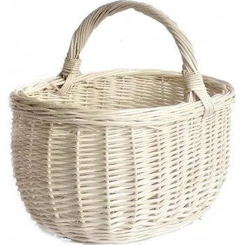 Proutěný koš Válečkový bílý větší