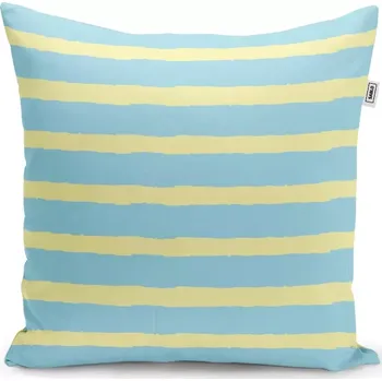 Polštář Sablio Polštář Modrožluté pruhy - 40x40 cm