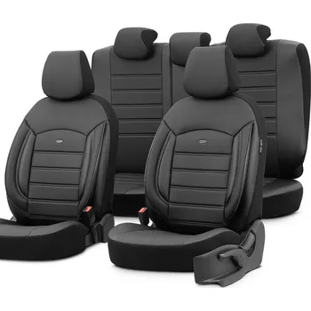 Potah sedadla OTOM Autopotahy Škoda Superb II (2008 - 2015) univerzální | INSPIRE BLACK ECO-LEATHER 3-ZIP