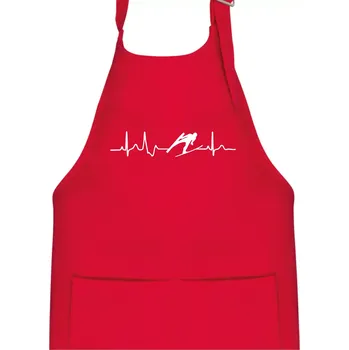 Kuchyňská zástěra EKG skoky na lyžích - Dětská zástěra na vaření - Univerzální velikost ( Červená )
