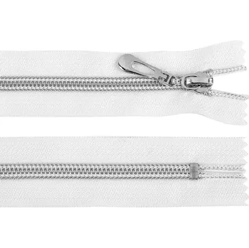 Zip Spirálový zip No 7 délka 18 cm se stříbrnými zoubky