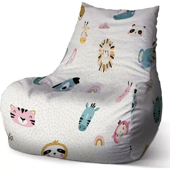 Sedací pytel Sablio Sedací vak Bean Hroch, zebra a slunce - 100 x 90 x 45 cm