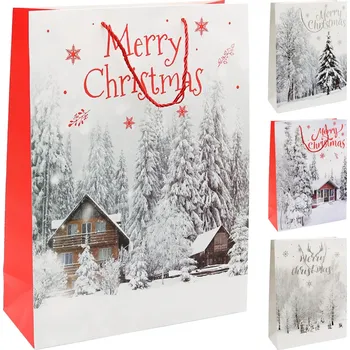 Dárková taška Junior Dárková taška vánoční 2441 velikost L 30 x 12 x 42 cm (mix 4 vzorů)