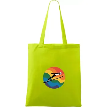 Letím Skokan na lyžiach - Taška bavlněná - 42 x 38 cm ( Limetková )