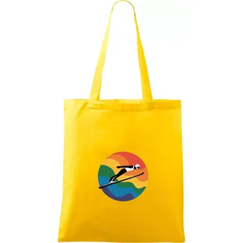 Skokan na lyžích v kruhu - Taška bavlněná - 42 x 38 cm ( Žlutá )