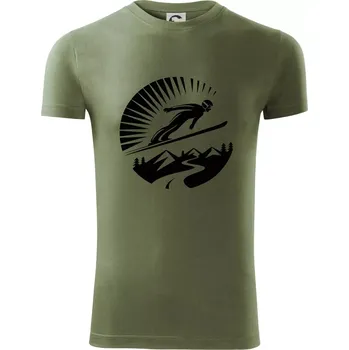 Pánské oblečení Skokan černý v kruhu - Viper FIT - Pánské zůžené tričko - 3XL ( Khaki )