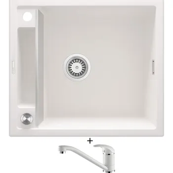 Granitový dřez Granitový dřez SET Deante MAGNETIC ZRM A103 bílá + Aquastone AQ 2561 bílá