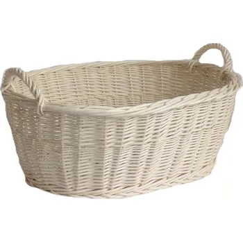 Koš na prádlo Proutěný koš na prádlo 70 cm, bílý