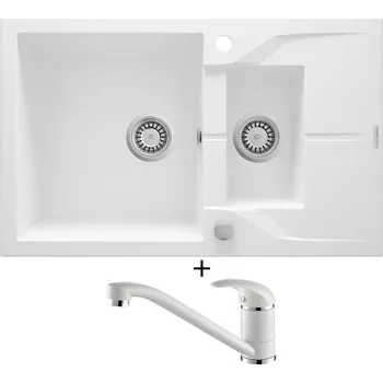 Granitový dřez Granitový dřez SET Deante ANDANTE ZQN A513 bílá + Aquastone AQ 2561 bílá