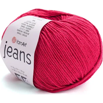 Příze Pletací příze Jeans 50 g, střední, 6 (51) červená