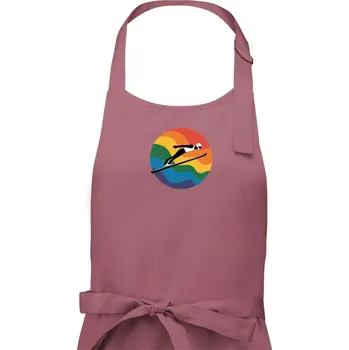 Kuchyňská zástěra Skokan na lyžích v kruhu - Dámská zástěra na vaření - Univerzální velikost ( Starorůžová )