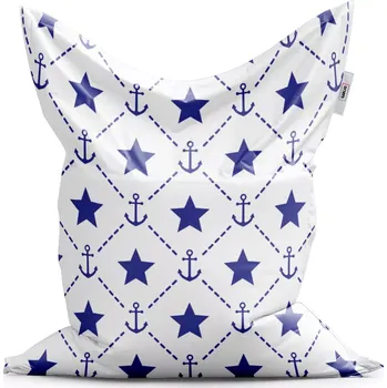 Sedací pytel Sablio Sedací vak Classic Hvězdy a kotvy - 200x140 cm