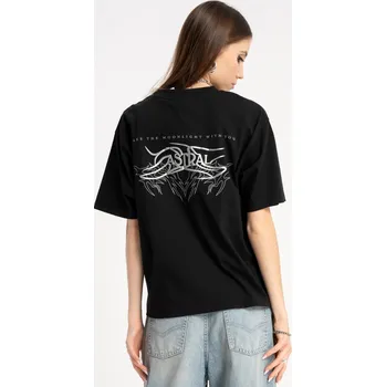 Dívčí tričko Reporter Young | Dívčí černé tričko REGULAR s potiskem „ASTRAL“ na zádech - Barva ČERNÁ, Velikost 170 253-0440G-25-100-1