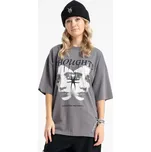 Reporter Young | Dívčí tmavě šedé tričko LOOSE s potiskem „THOUGHTS“ - Barva TMAVĚ ŠEDÁ, Velikost 158 253-0440G-48-130-1