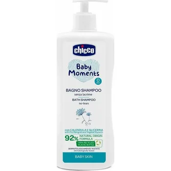 Šampon CHICCO Šampon na vlasy a tělo s dávkovačem Baby Moments 92 % přírodních složek 500 ml