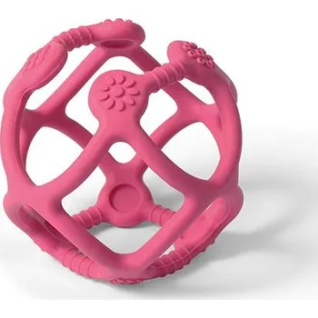 BABYONO Kousátko silikonové Ortho míček růžový 0m+