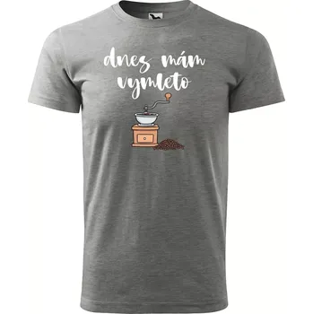 Pánské tričko Sablio Tričko s potiskem Dnes mám vymleto - šedé S