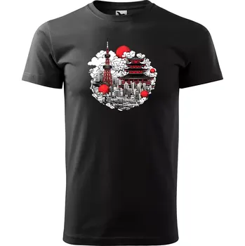 Pánské tričko Sablio Tričko s potiskem Mezi mraky - černé M