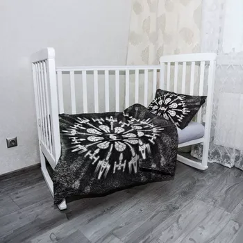 Povlečení Sablio Mikroplyšové dětské povlečení do postýlky Star Wars Vesmírné lodě na šedém abstraktu - 100x135 / 40x60